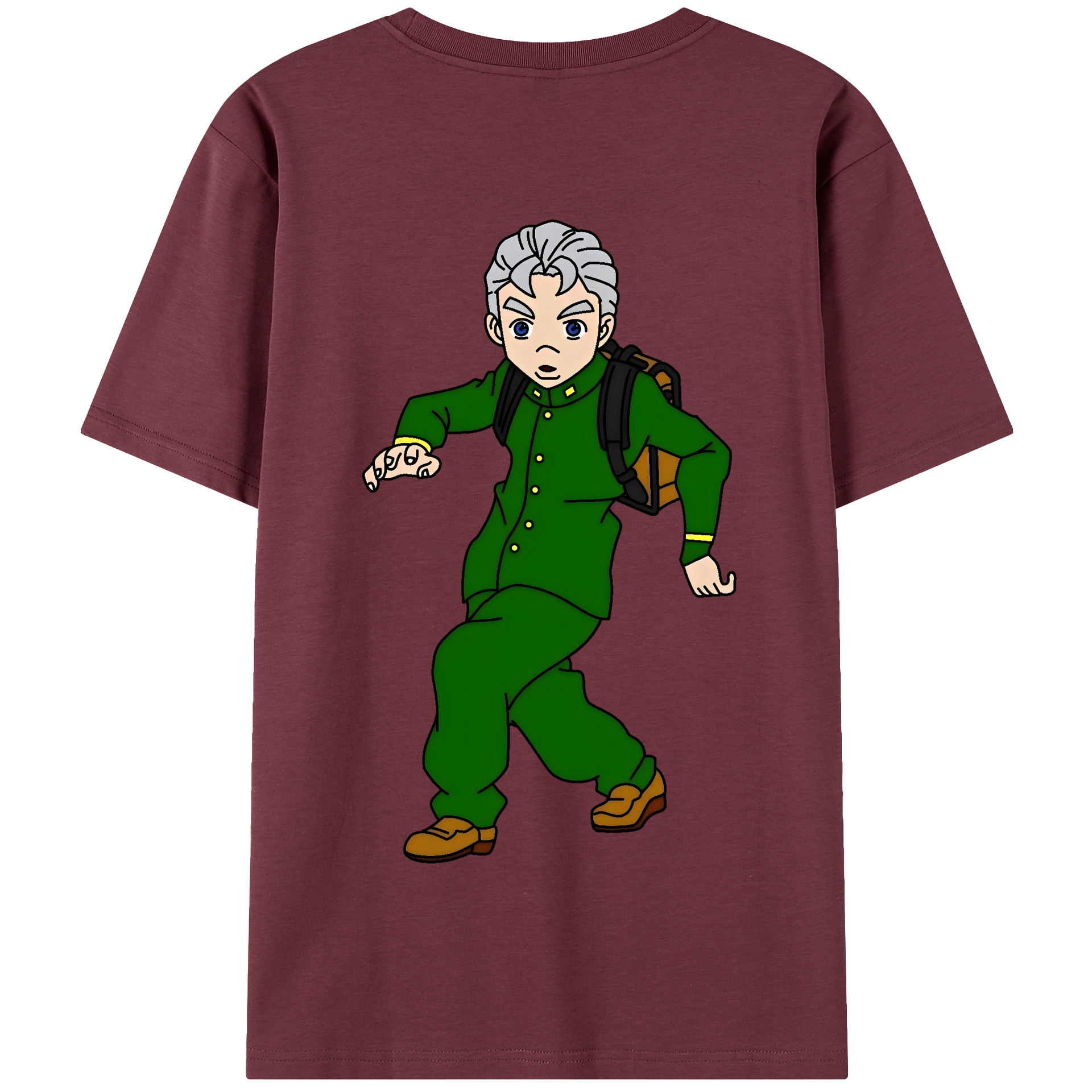 （画像用） ジョジョの奇妙な冒険 広瀨康一 JoJo's Bizarre Adventure Hirose Koichi 綿100％半袖Tシャツ（背面プリント）